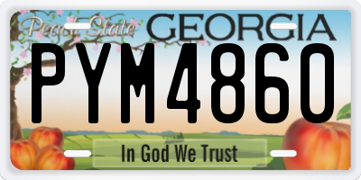 GA license plate PYM4860
