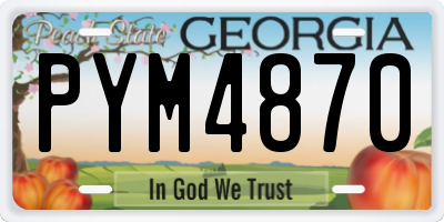 GA license plate PYM4870