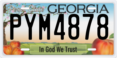 GA license plate PYM4878