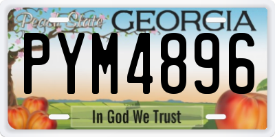 GA license plate PYM4896