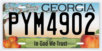 GA license plate PYM4902