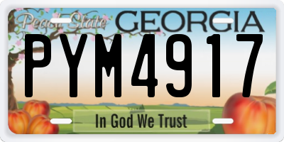 GA license plate PYM4917