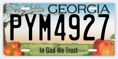 GA license plate PYM4927