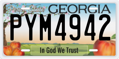 GA license plate PYM4942