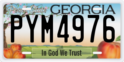 GA license plate PYM4976