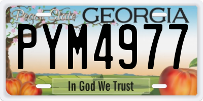 GA license plate PYM4977
