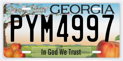 GA license plate PYM4997