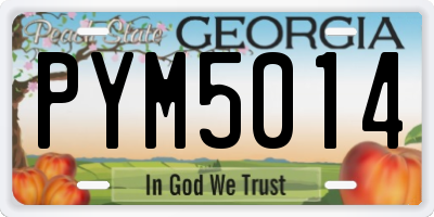 GA license plate PYM5014