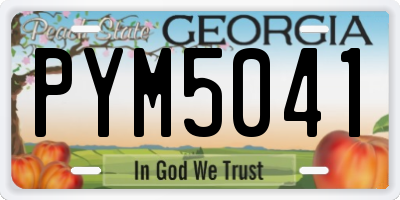 GA license plate PYM5041