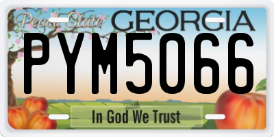 GA license plate PYM5066