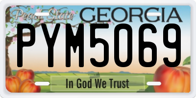 GA license plate PYM5069