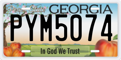 GA license plate PYM5074