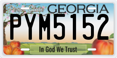 GA license plate PYM5152