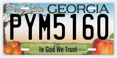 GA license plate PYM5160
