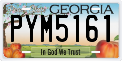 GA license plate PYM5161