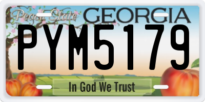 GA license plate PYM5179