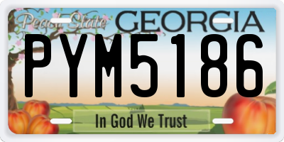 GA license plate PYM5186