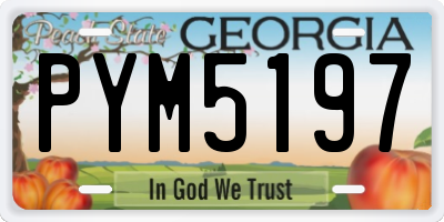 GA license plate PYM5197