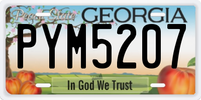 GA license plate PYM5207