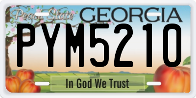 GA license plate PYM5210