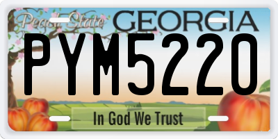GA license plate PYM5220