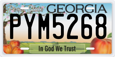 GA license plate PYM5268