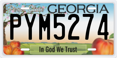 GA license plate PYM5274