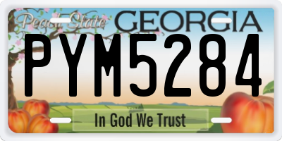 GA license plate PYM5284