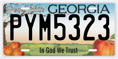 GA license plate PYM5323