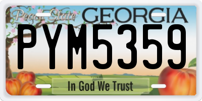 GA license plate PYM5359