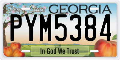 GA license plate PYM5384