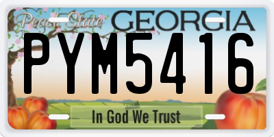 GA license plate PYM5416