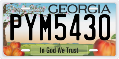 GA license plate PYM5430