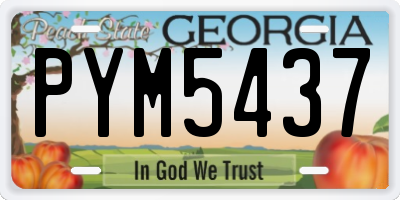 GA license plate PYM5437