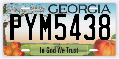 GA license plate PYM5438
