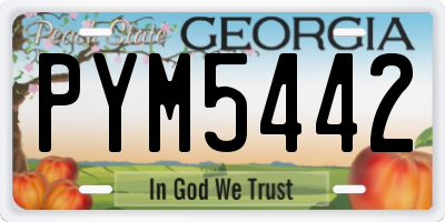 GA license plate PYM5442