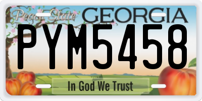 GA license plate PYM5458