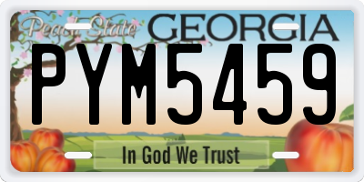 GA license plate PYM5459
