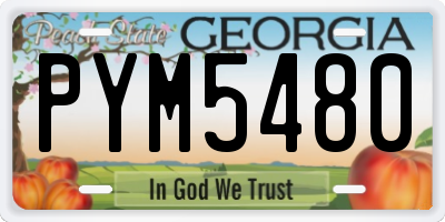GA license plate PYM5480