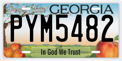GA license plate PYM5482