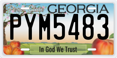 GA license plate PYM5483