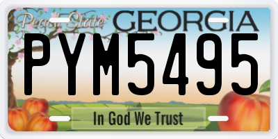 GA license plate PYM5495