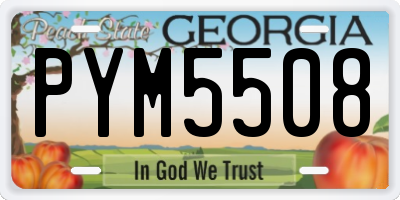 GA license plate PYM5508
