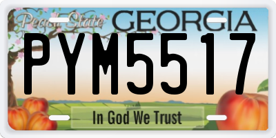 GA license plate PYM5517