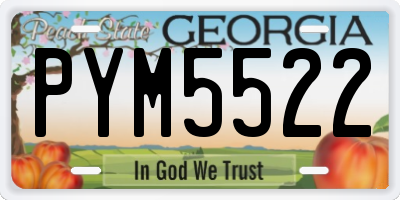 GA license plate PYM5522
