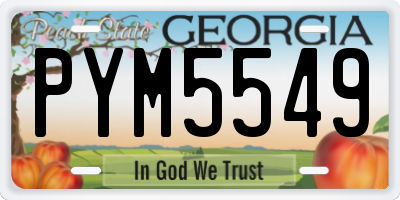 GA license plate PYM5549