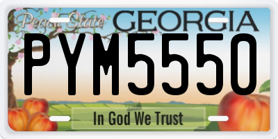 GA license plate PYM5550