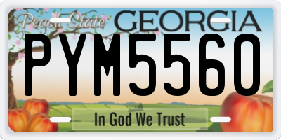 GA license plate PYM5560