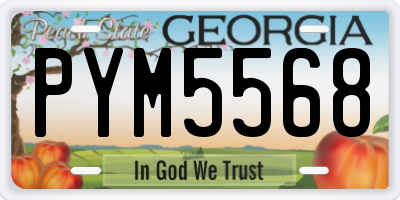 GA license plate PYM5568