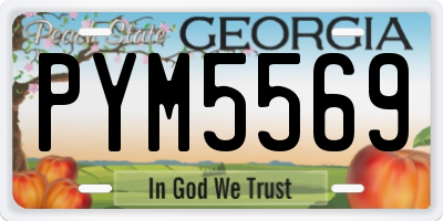 GA license plate PYM5569